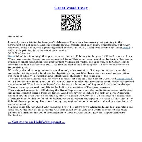 Grant Wood Essay