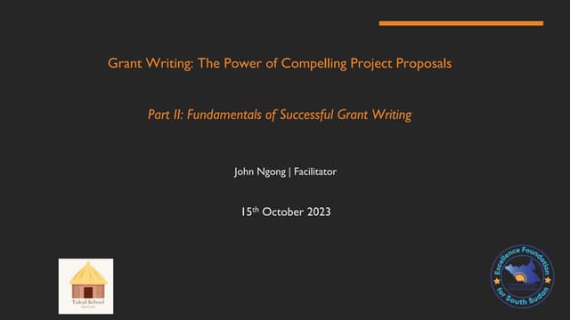 Grant Writing: Fundamentals of Successful Grant Writing