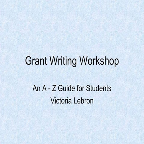 Grant writing workshop2