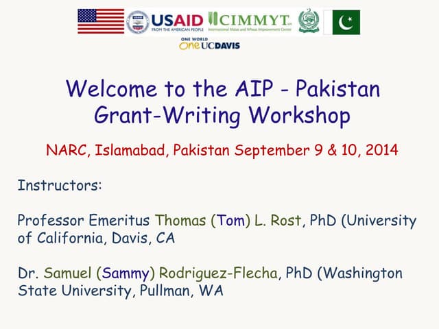Grant Writing Skills Workshop Pakistan