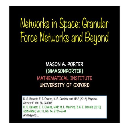 Networks in Space: Granular Force Networks and Beyond