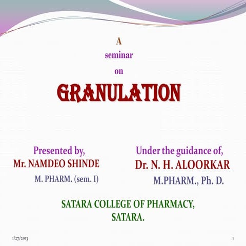 Granulation ppt.