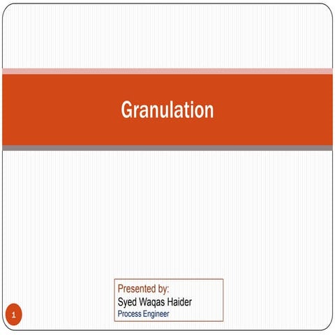 Granulation process and types of granulators