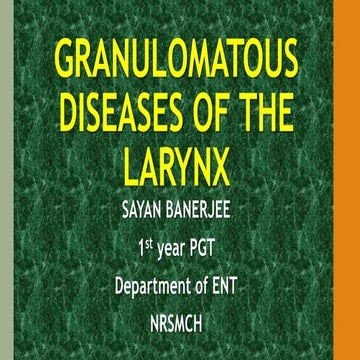 Granulomatous diseases of the larynx
