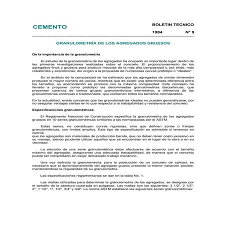 Granulometria de los agregados