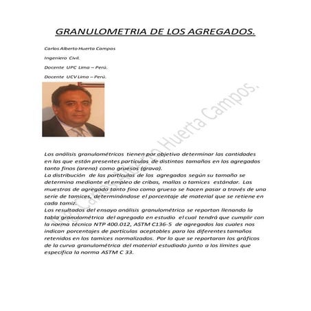 Granulometría  de los agregados