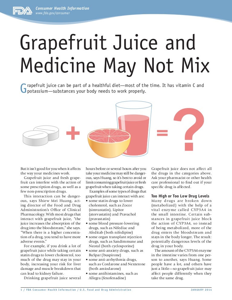 Grapefruit Juice and Medicine May Not Mix