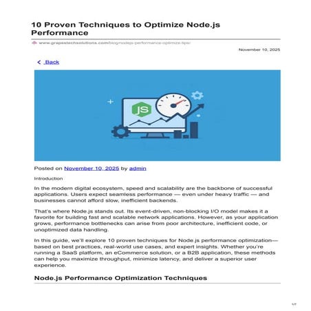 10 Proven Techniques to Node.js Performance Optimization in 2025
