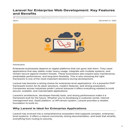 Laravel for Enterprise Web Development | Key Features & Benefits