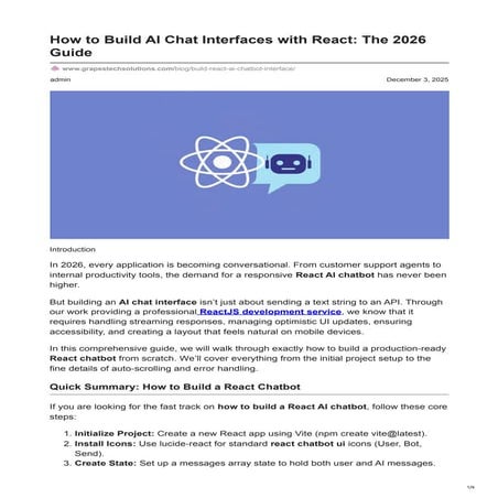 How to Build AI Chat Interfaces with React: The 2026 Guide
