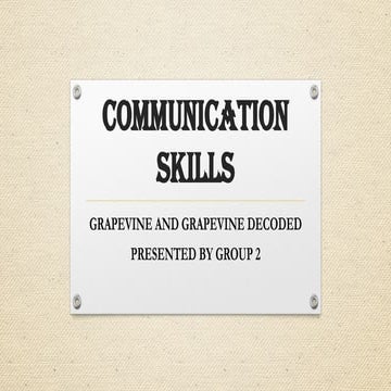 Grapevine communication | PPTX