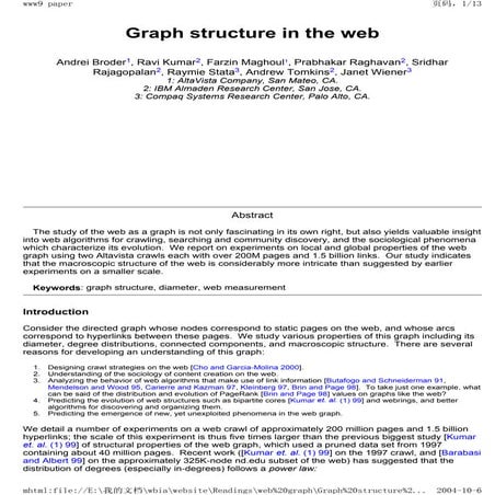 Graph Structure In The Web | PPT