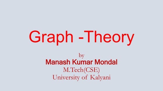 Introduction to Graph  Theory