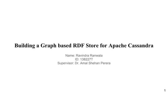 Graph basedrdf storeforapachecassandra