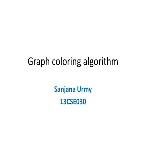 Graph coloring algorithm | PPT