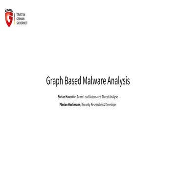 Graph Based Malware Analysis @ Graphday SF 2018 | PPT