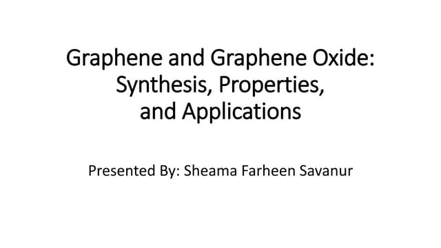Graphene and graphene oxide