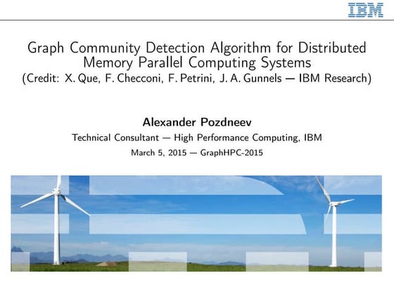 Graph Community Detection Algorithm for Distributed Memory Parallel Computing...