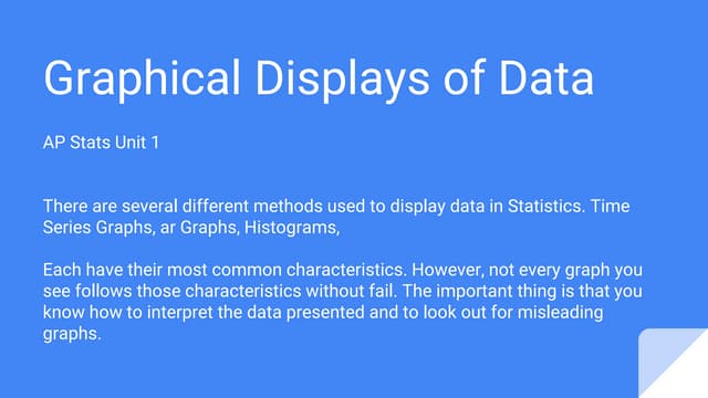Graphical Displays of Data