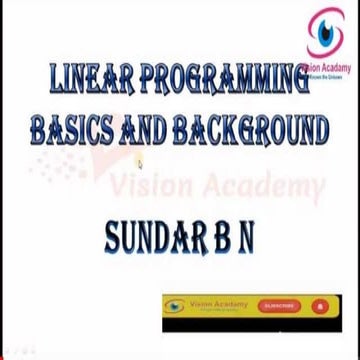 Linear programming basics and background | PPT