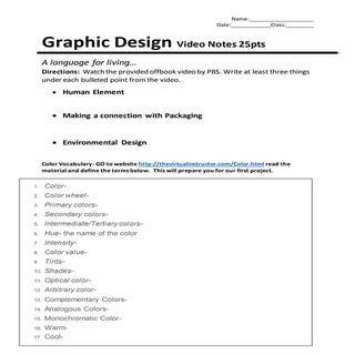 Graphic design video notes