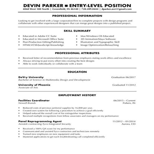 Graphic/Design Resume