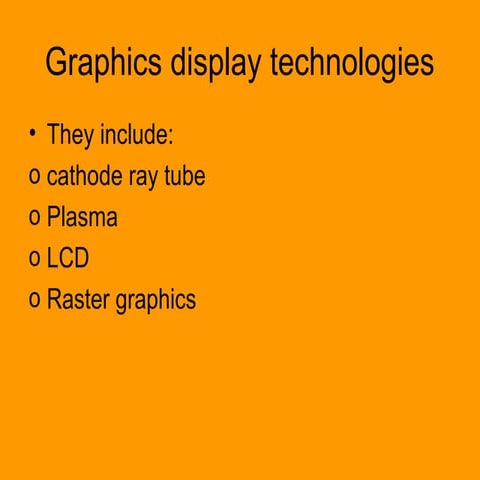 Computer Graphics display technologies(Computer graphics tutorials and ...