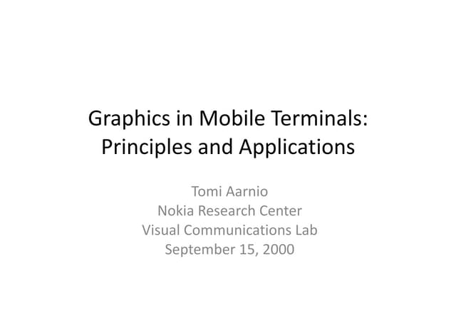 Graphics in mobile terminals
