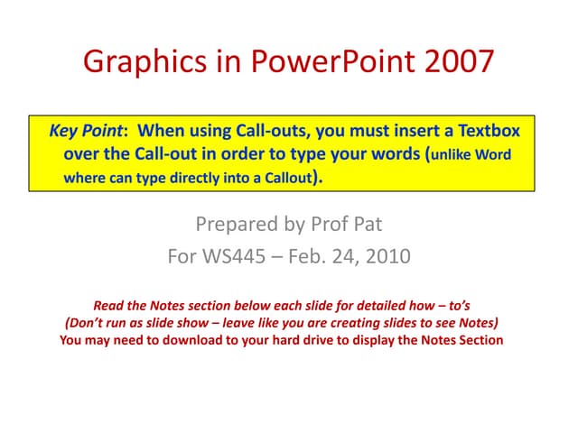 Graphics In Power Point2007