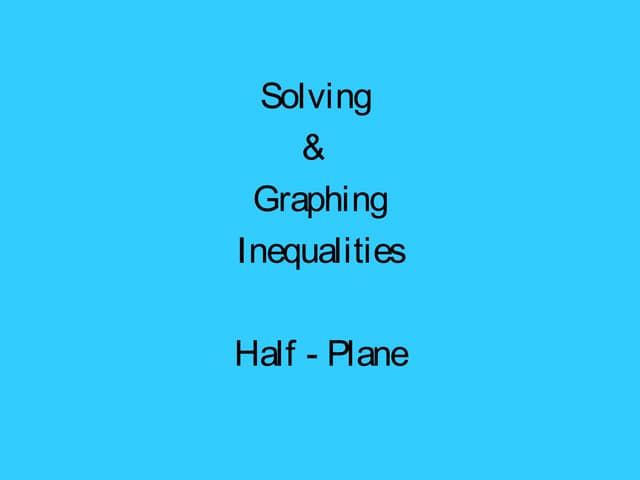 CST 504 Graphing Inequalities