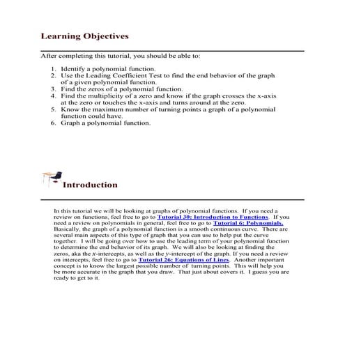 Graph of polynomial function