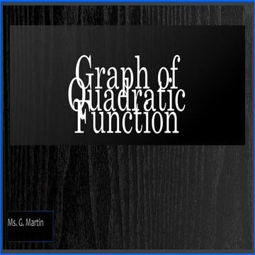 Graph of quadratic function