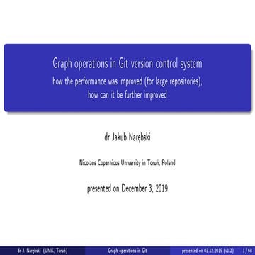 Graph operations in Git version control system