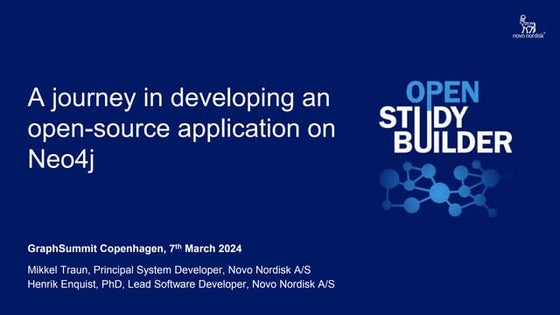 Novo Nordisk's journey in developing an open-source application on Neo4j