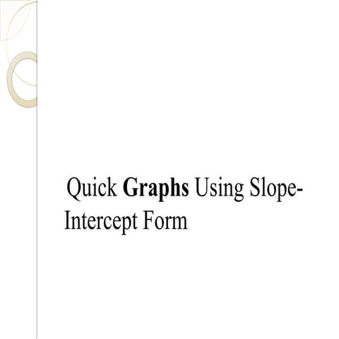 Graphs Using Slope-Intercept Form.ppt... | PPT