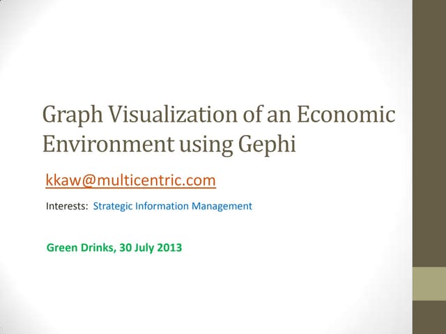 Graph visualization of an economic environment using gephi