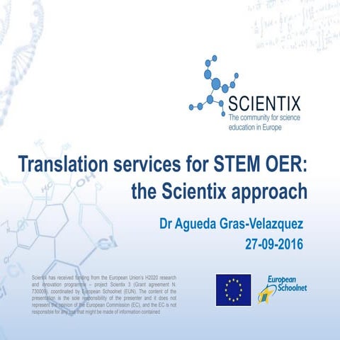 Translation services for STEM OER: the Scientix approach