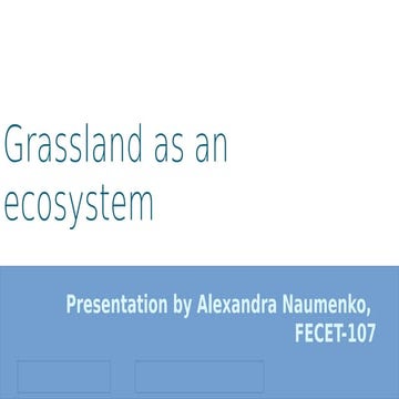 Grassland as an ecosystem