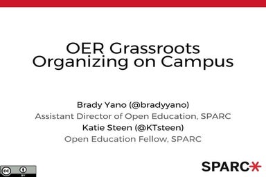 OER Grassroots Organizing Workshop 