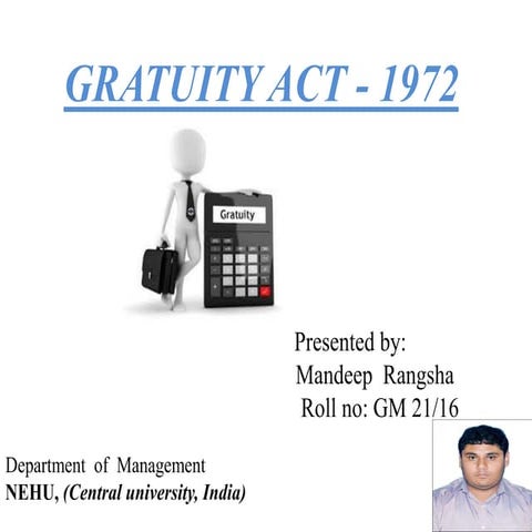 Gratuity act   1972 