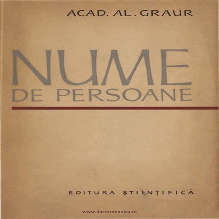 Alexandru Graur   -  Nume de persoane