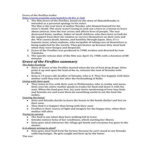 Grave of the fireflies | DOCX