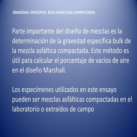 Grav especifica bulk