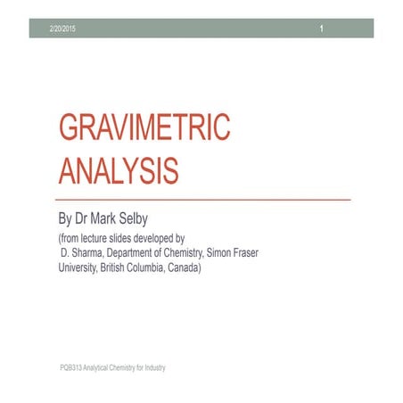 Gravimetric analysis