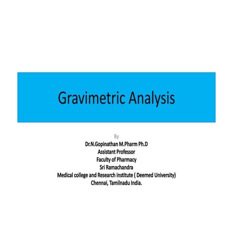Gravimetric analysis