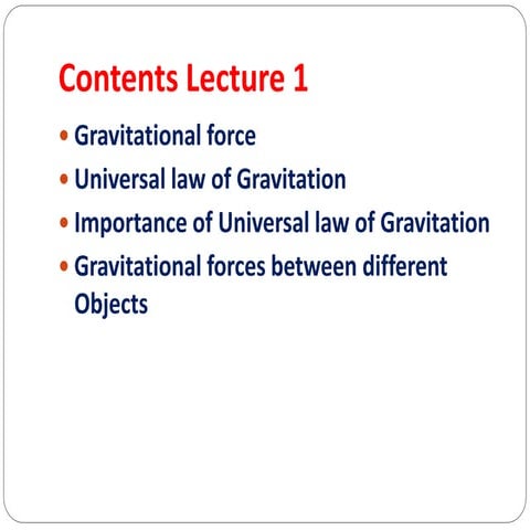 Gravitation, free fall, variation in 'g' and keplers law lecture wise
