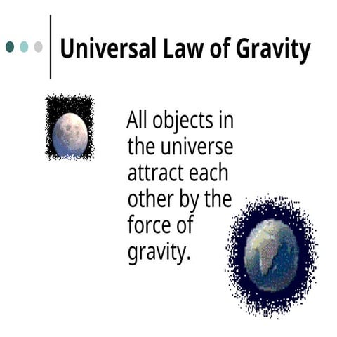 Universal law of gravity. Power point presentation