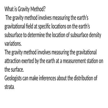 gravity method in geophysics for beginner