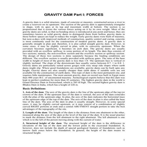 Gravity Dam Forces Pdf