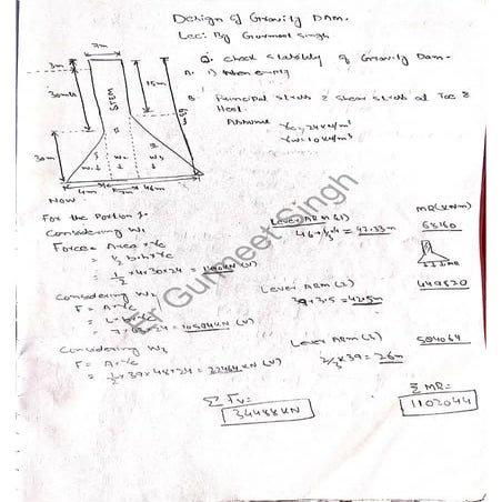 Design of Gravity dam by Er Gurmeet Singh GCET JAMMU | PDF